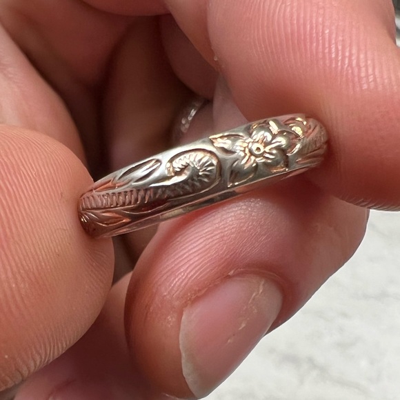 Sterling Silver Rose Band - Picture 2 of 3